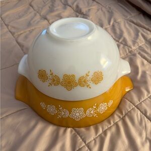 Vintage Pyrex Butterfly Gold Cinderella Nesting Mixing Bowls
